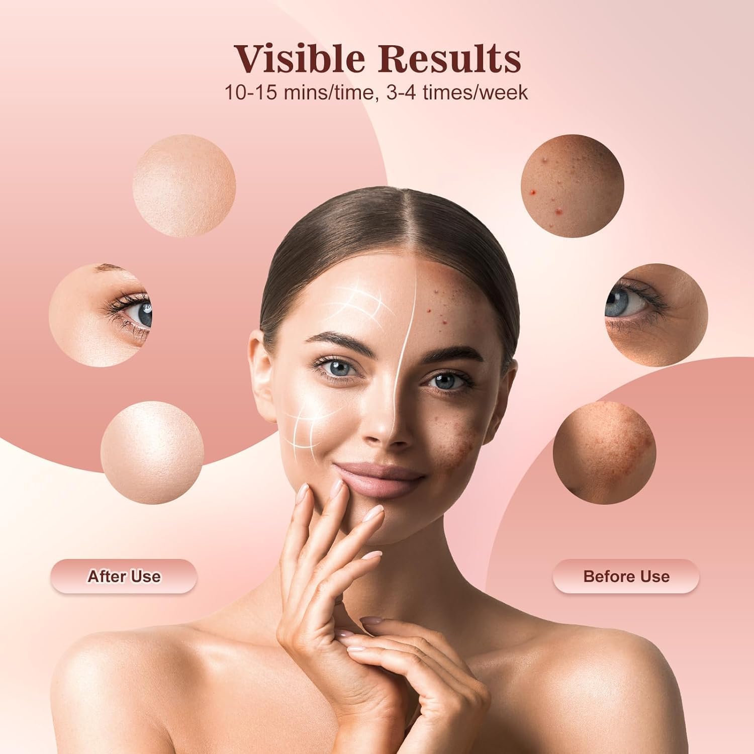INTEO Red Light Therapy for Face – 3-Mode Portable LED Face Mask - Ephyra