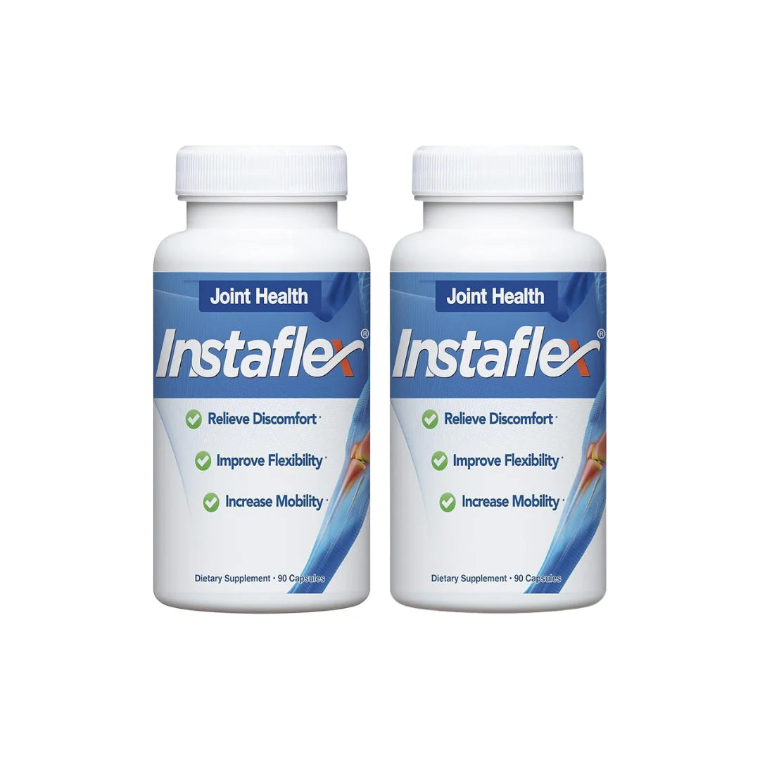 Two bottles of Instaflex Joint Health supplement on a white background