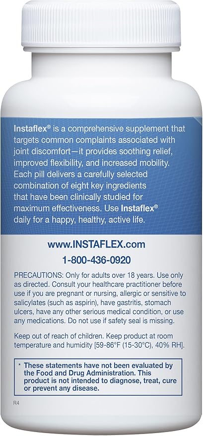 InstaFlex supplement bottle with blue label and white cap