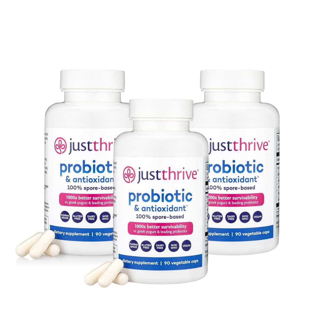 Just Thrive Probiotic &amp; Antioxidant Supplement – 100% Spore-Based Digestive and Immune Support (90 Capsules) - Ephyra