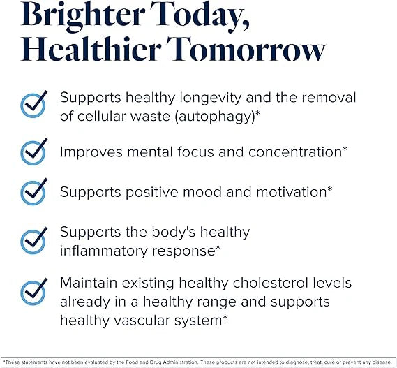 List of health benefits with checkboxes on a white background