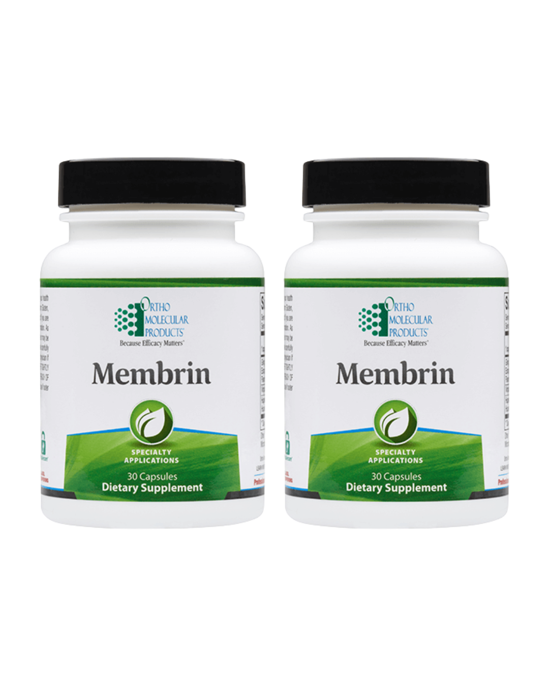 Two bottles of Membrin dietary supplements on a white background