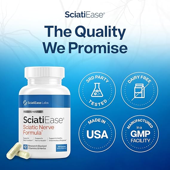 SciatiEase Sciatic Nerve Health Support Supplement – Advanced Nerve Support Formula (120 Capsules) - Ephyra