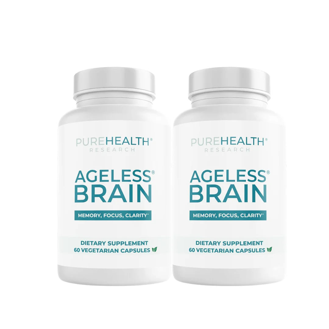 PUREHEALTH RESEARCH Ageless Brain – Memory & Focus Nootropic Supplement (60 Capsules)
