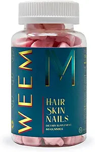 WEEM Hair Skin and Nails Gummies – Vegan Biotin Vitamins for Stronger Hair, Skin & Nails - Ephyra
