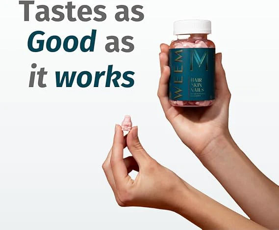 WEEM Hair Skin and Nails Gummies – Vegan Biotin Vitamins for Stronger Hair, Skin & Nails - Ephyra