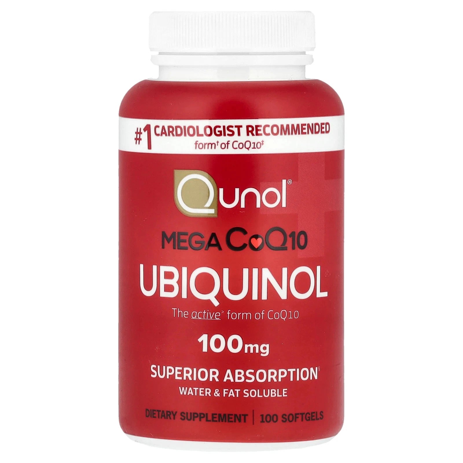 Mega CoQ10 Ubiquinol 100 mg – 100 Softgels for Advanced Heart, Energy & Antioxidant Support